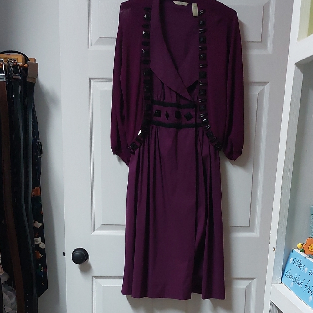 Chic Vintage Sleeveless Purple Dress With Sweater